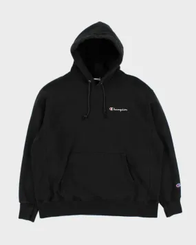 00s Champion Black Reverse Weave Hoodie - XL