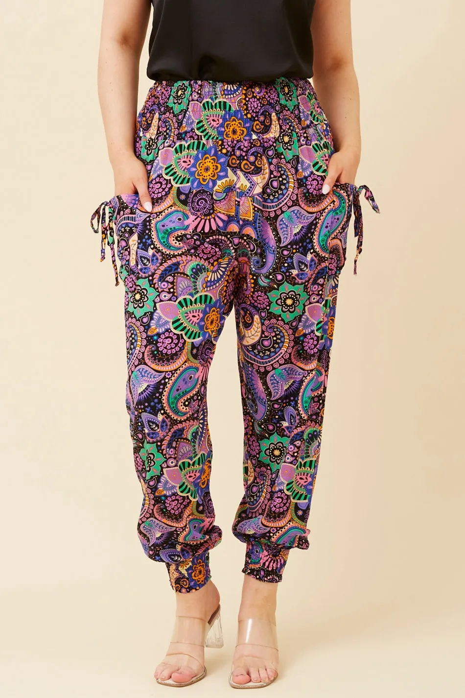 ABSTRACT PRINT HAREM PANTS