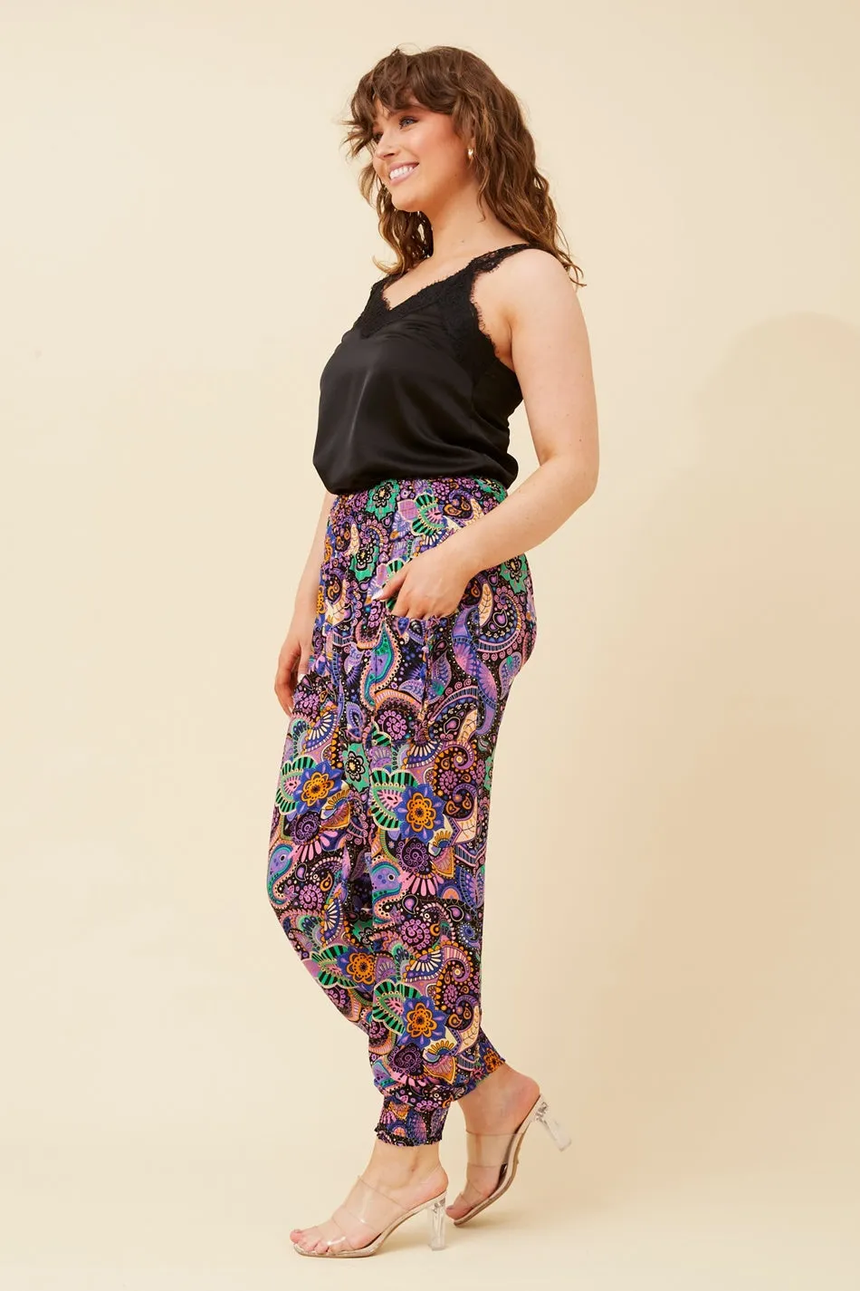 ABSTRACT PRINT HAREM PANTS