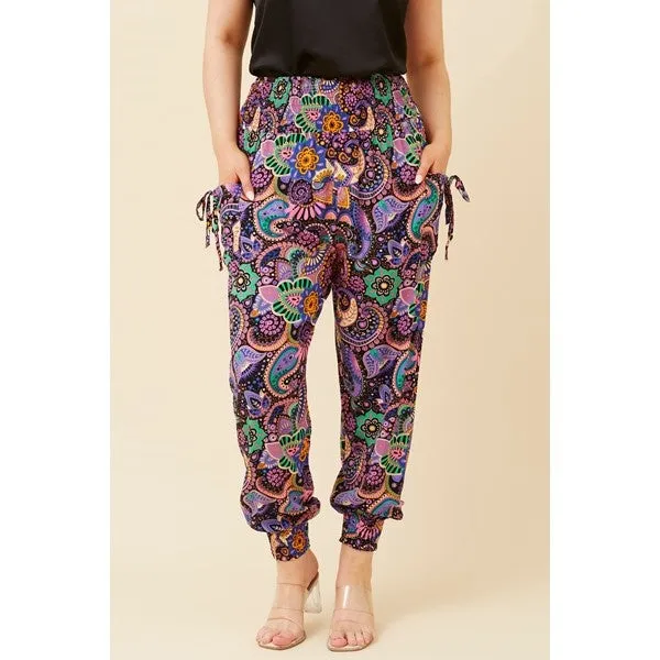 ABSTRACT PRINT HAREM PANTS