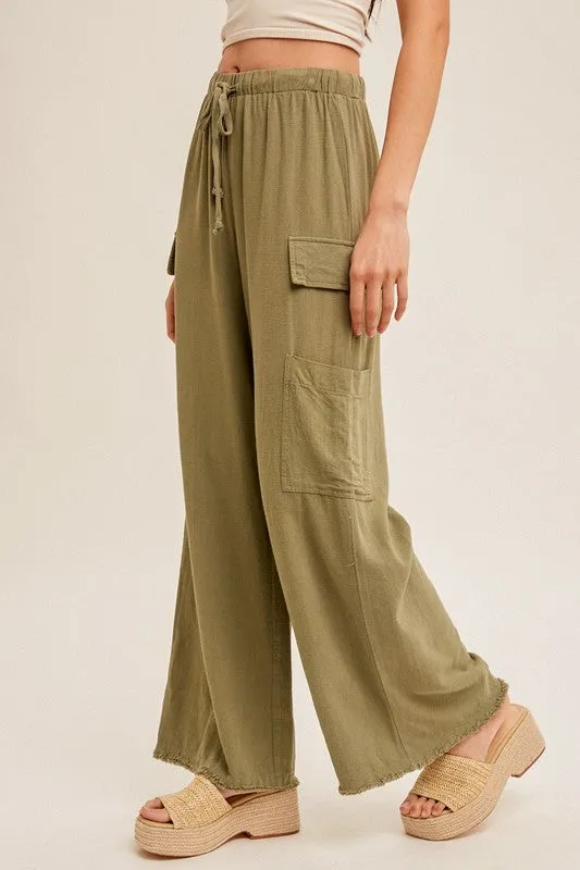 Amara Linen Cargo Pants