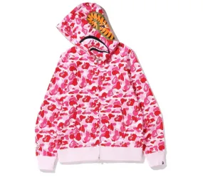 BAPE ABC CAMO SHARK FULL ZIP UP HOODIE PINK SS23