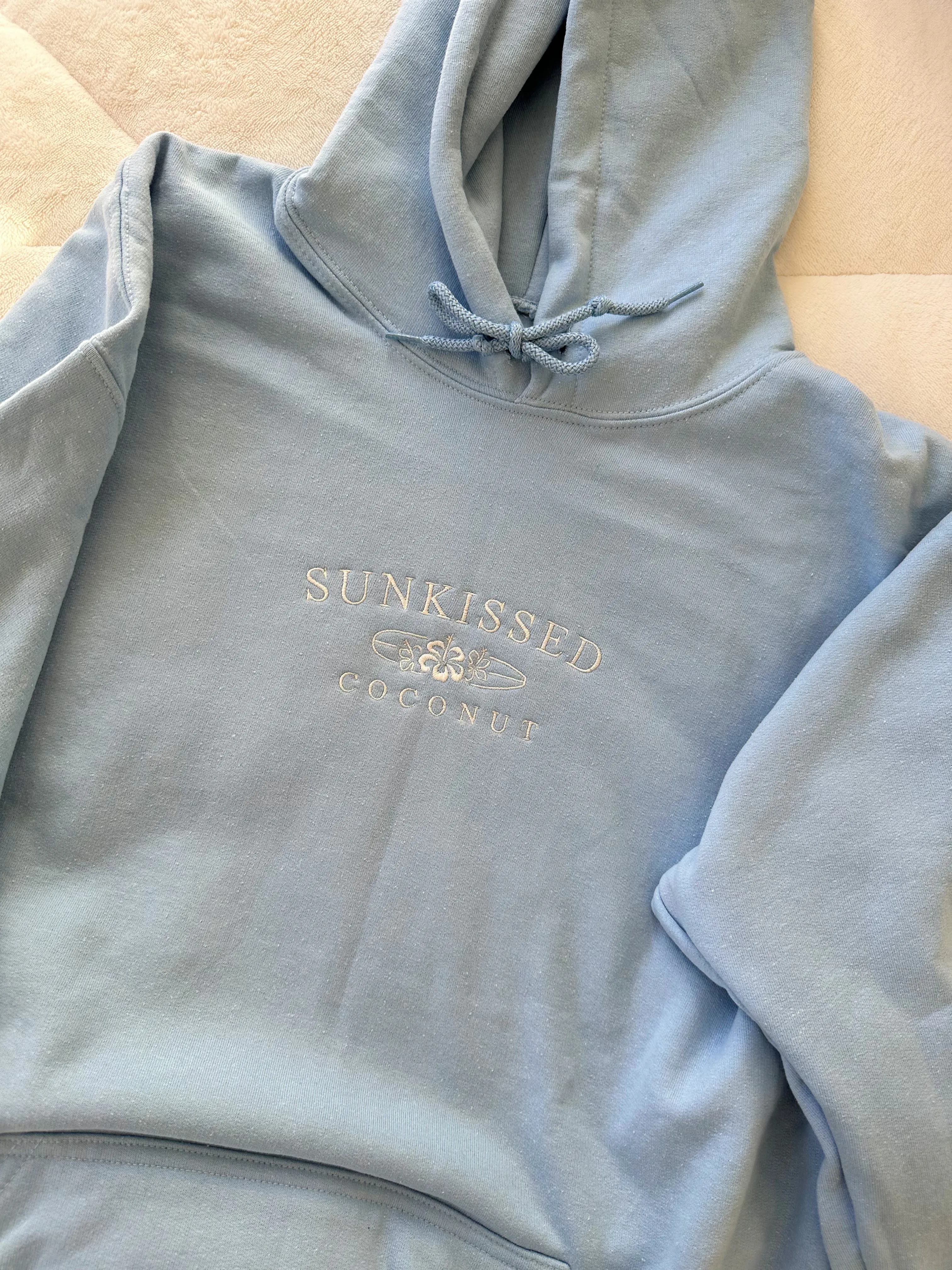 Blue Embroider Sunkissedcoconut Hoodie