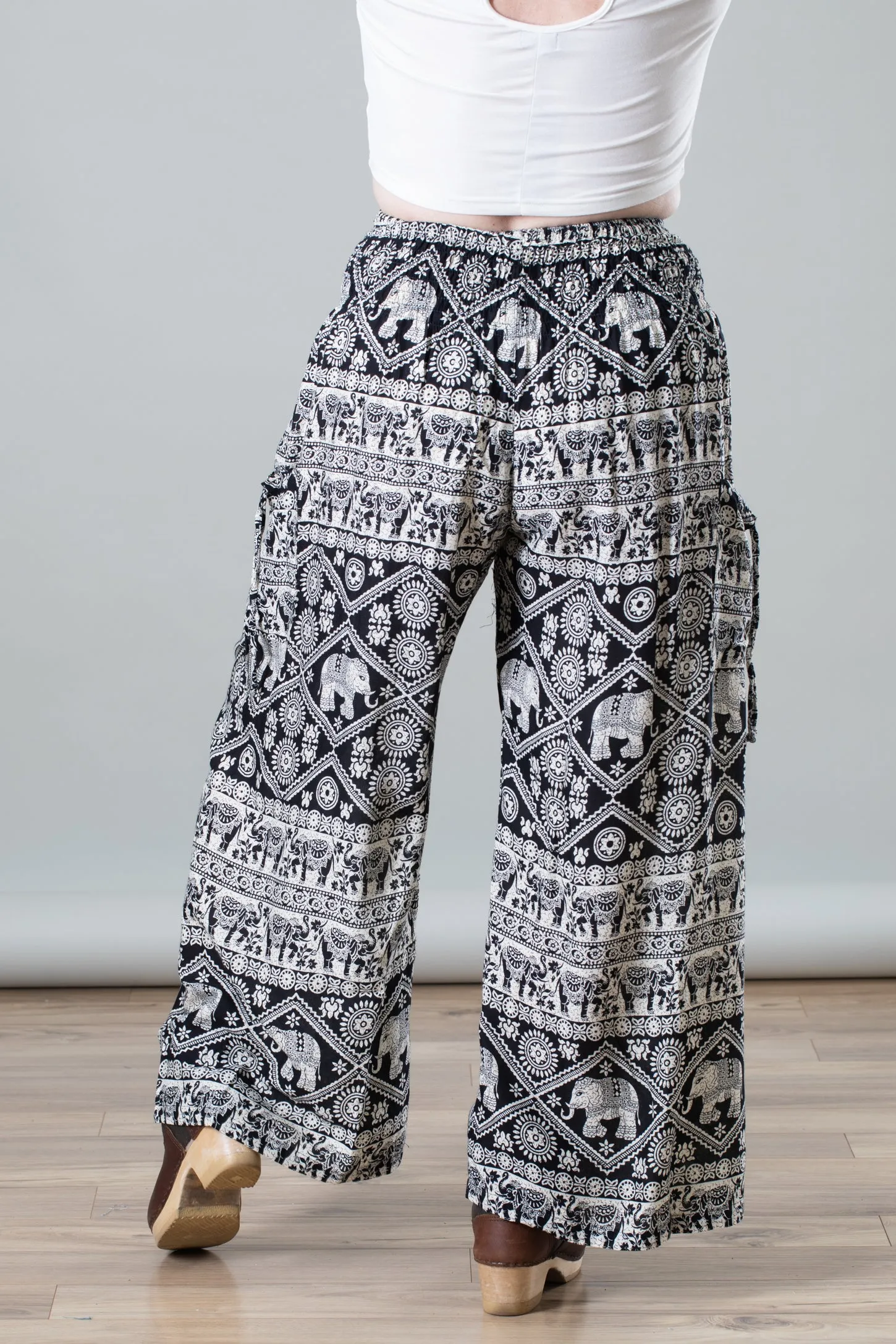 Vibrant Calypso-Inspired Elephant Print Relaxed Fit Pants for Ultimate Comfort