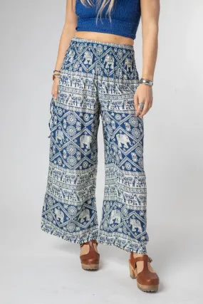 Vibrant Calypso-Inspired Elephant Print Relaxed Fit Pants for Ultimate Comfort