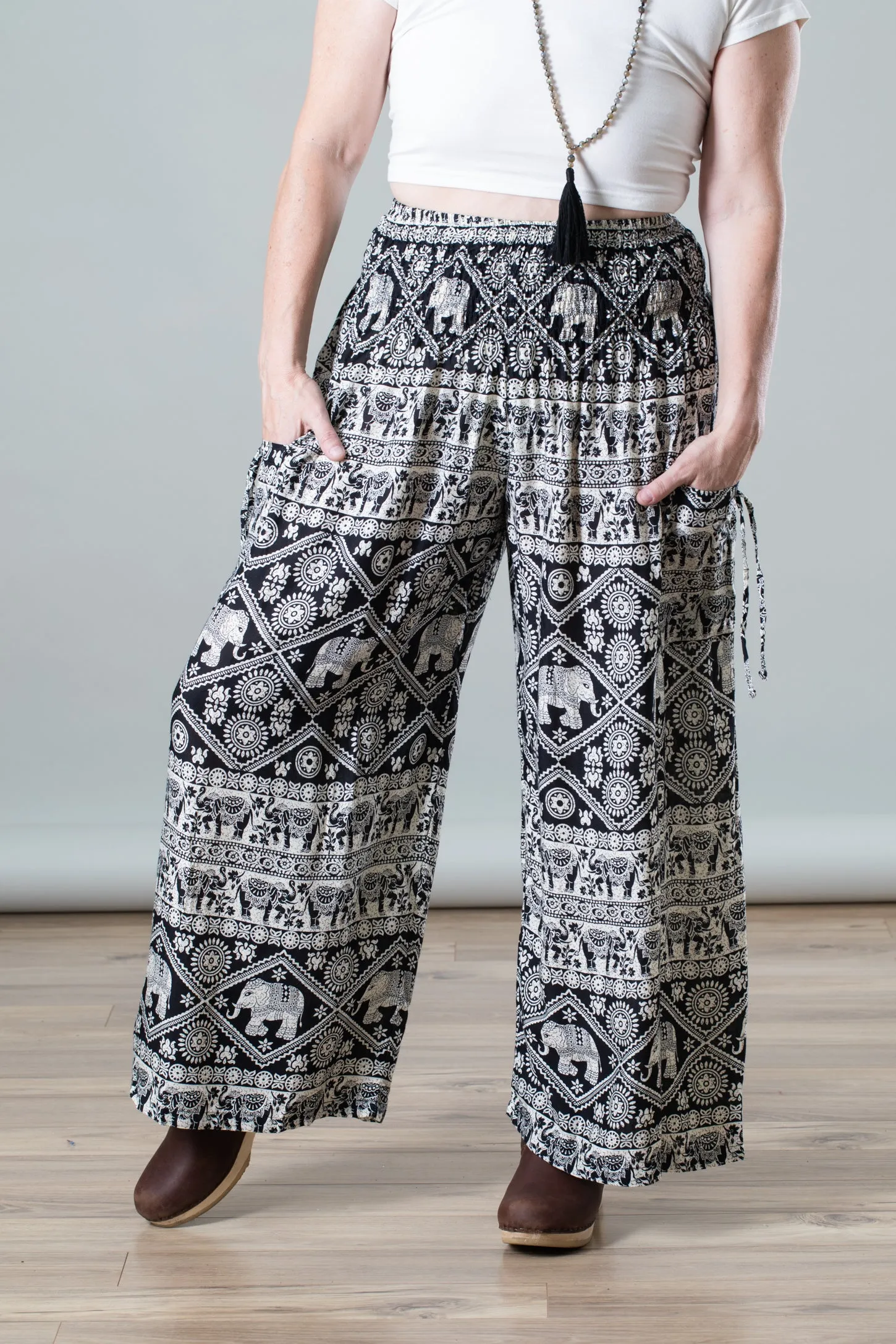 Vibrant Calypso-Inspired Elephant Print Relaxed Fit Pants for Ultimate Comfort