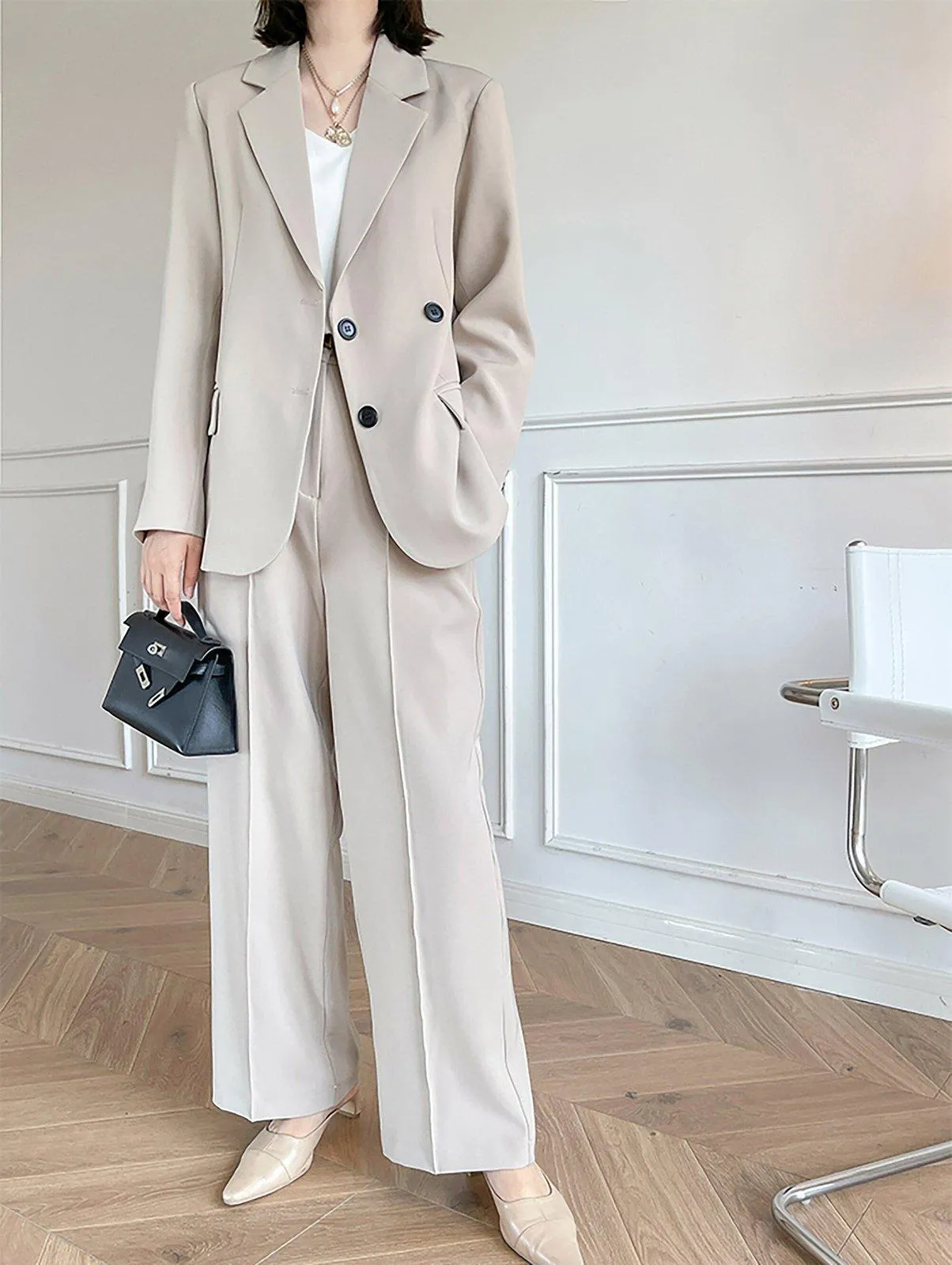 Cassandra Relaxed Blazer & Wide Leg Pants