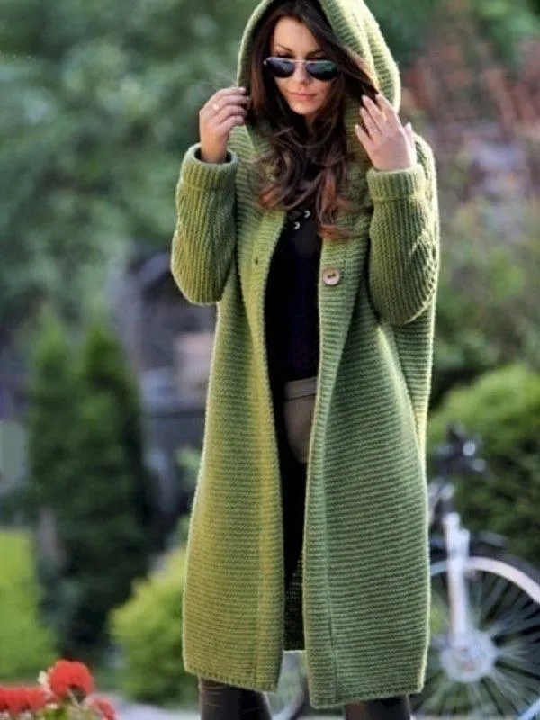 Casual Hooded Long Cardigan Sweater