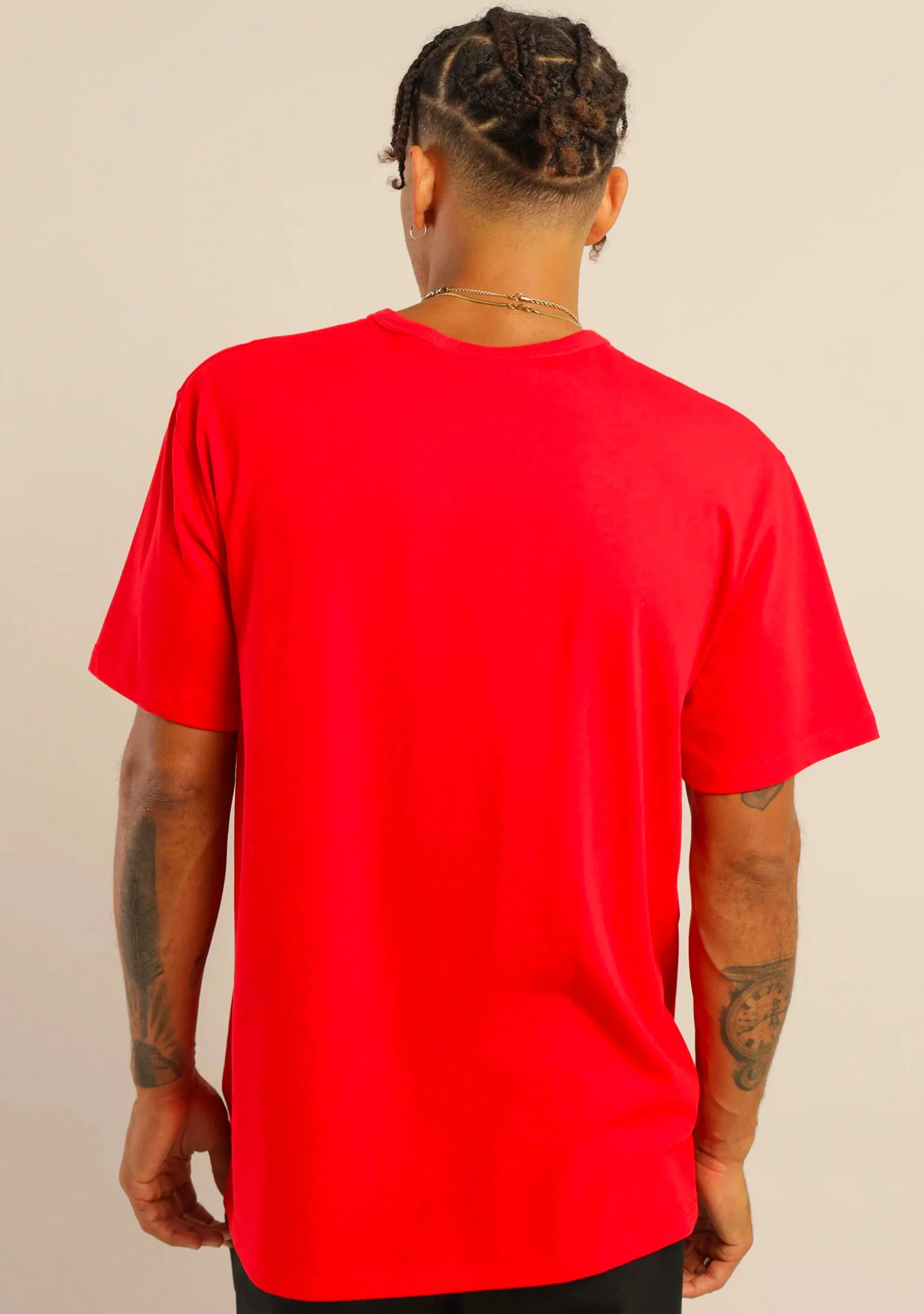 Champion Mens Script Logo Short Sleeve Tee Red <br> AXQPN GJR