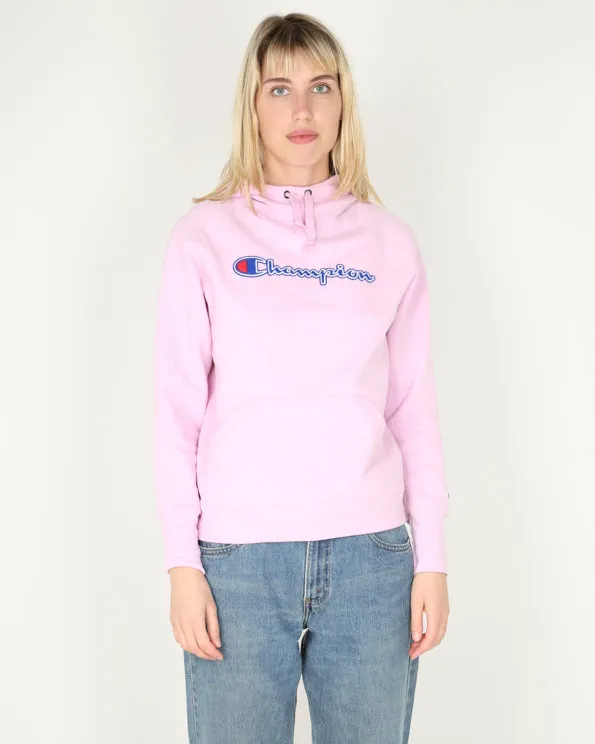 Champion pink blue logo plain hoodie - XS