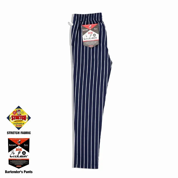 Cookman Bartender's Pants - Stripe : Navy