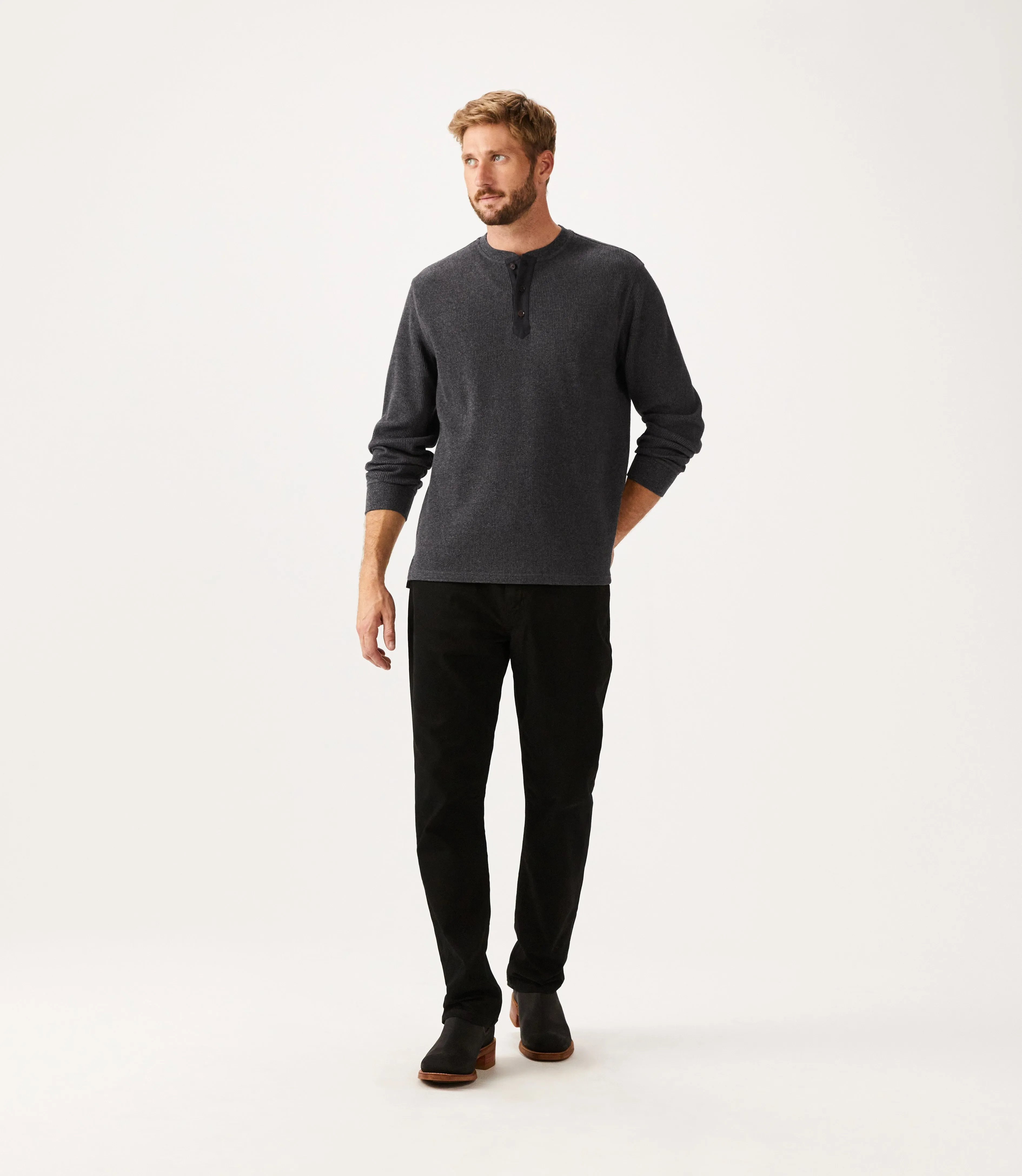 Croyden Henley Pullover - Charcoal