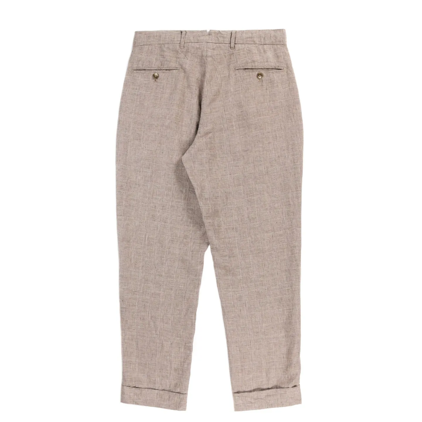 ENGINEERED GARMENTS ANDOVER PANT BEIGE LINEN GLEN PLAID