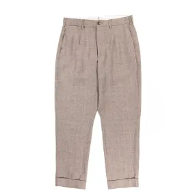 ENGINEERED GARMENTS ANDOVER PANT BEIGE LINEN GLEN PLAID