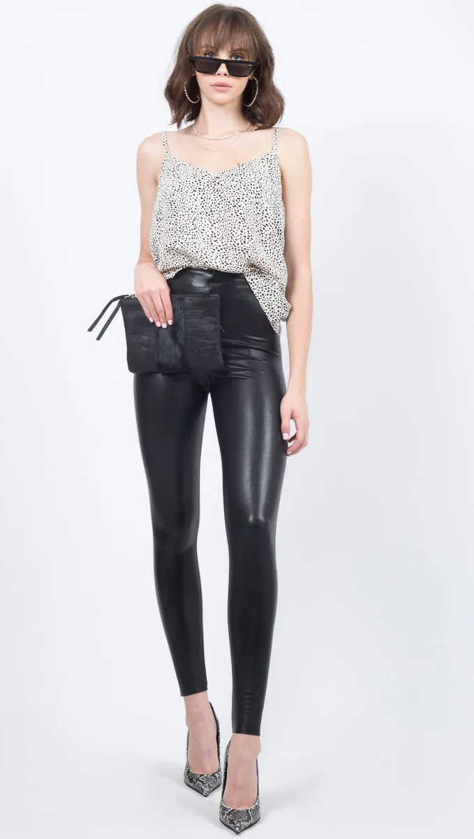 Faux Leather Legging - Black