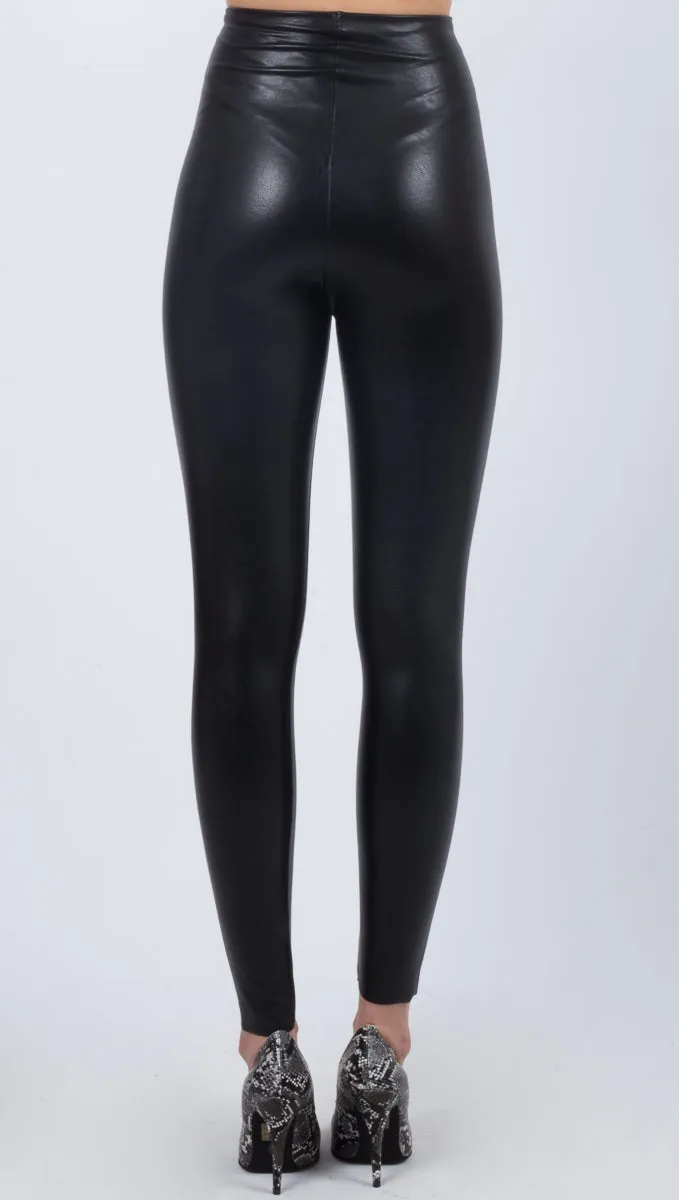 Faux Leather Legging - Black