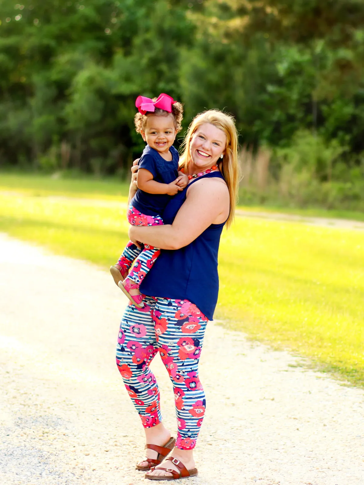 Flowers & Stripes Leggings