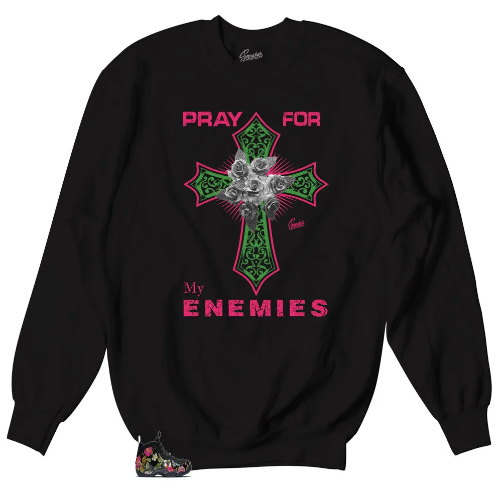 Foamposite Floral Sweater - Enemy Cross - Black