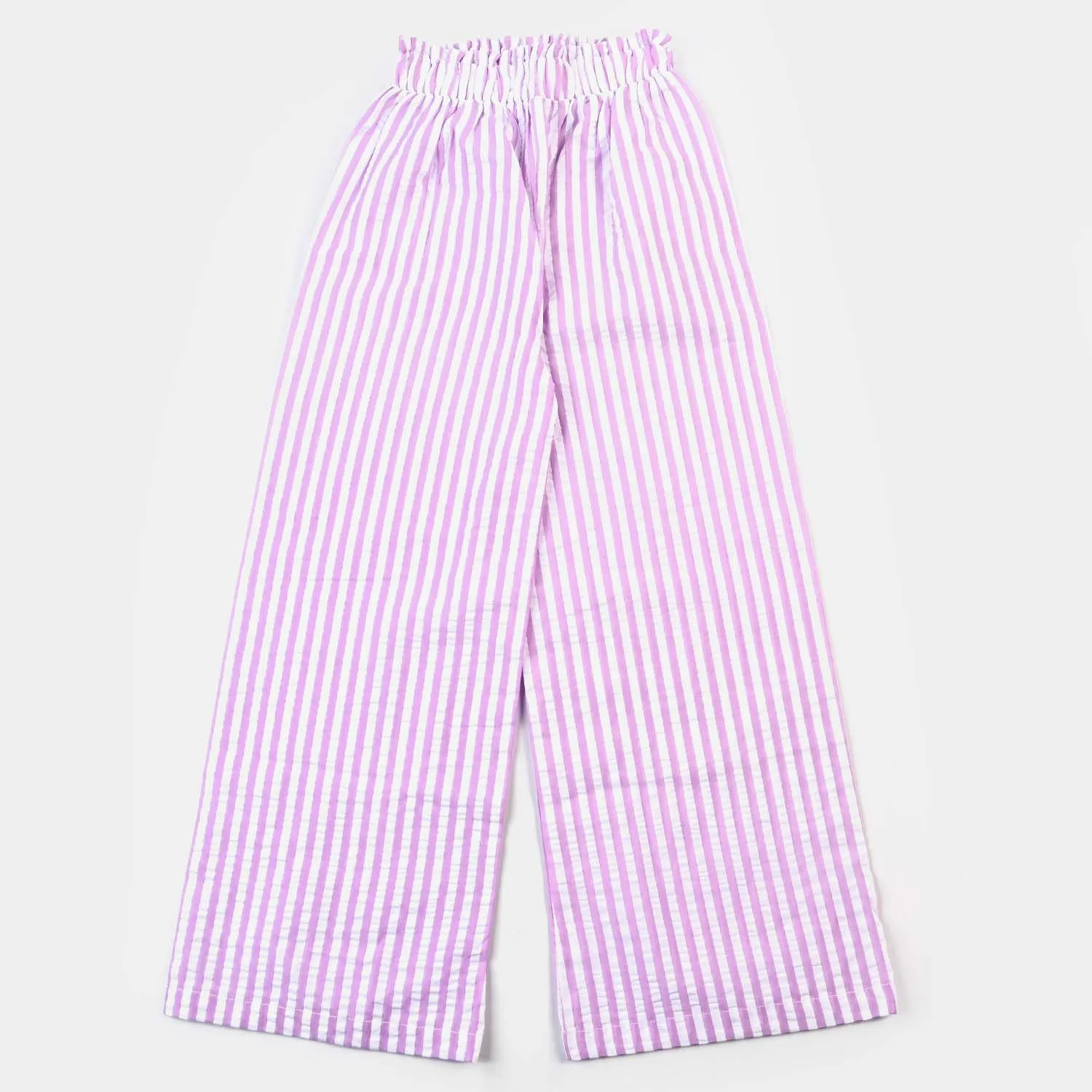 Girls Cotton Pant Lilac-L.Stripe