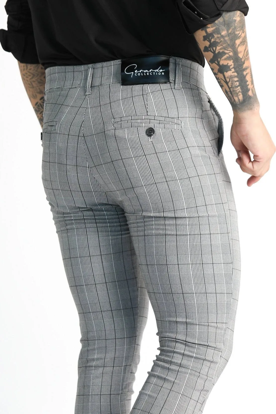 Grey Plaid Pants