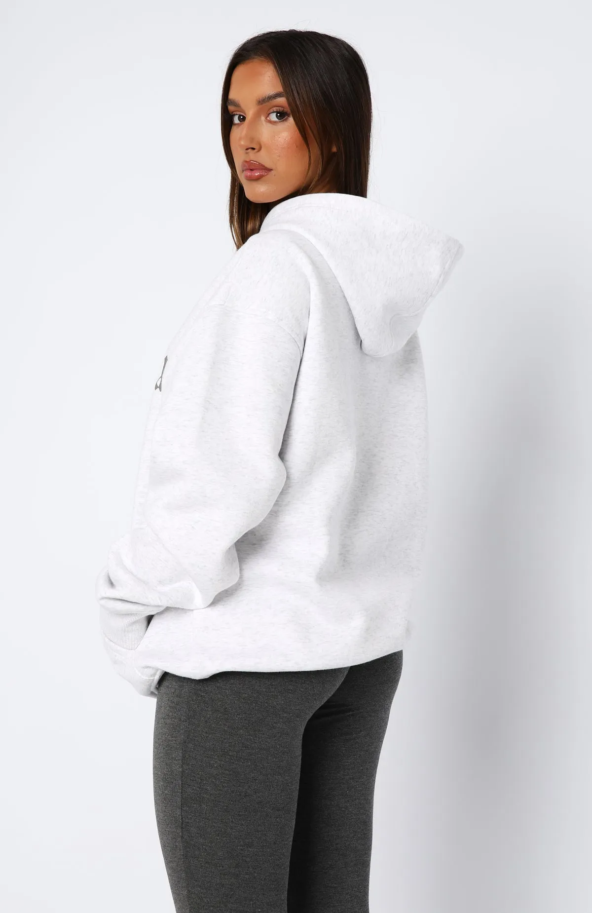 Help Me Out Oversized Hoodie Grey Marle