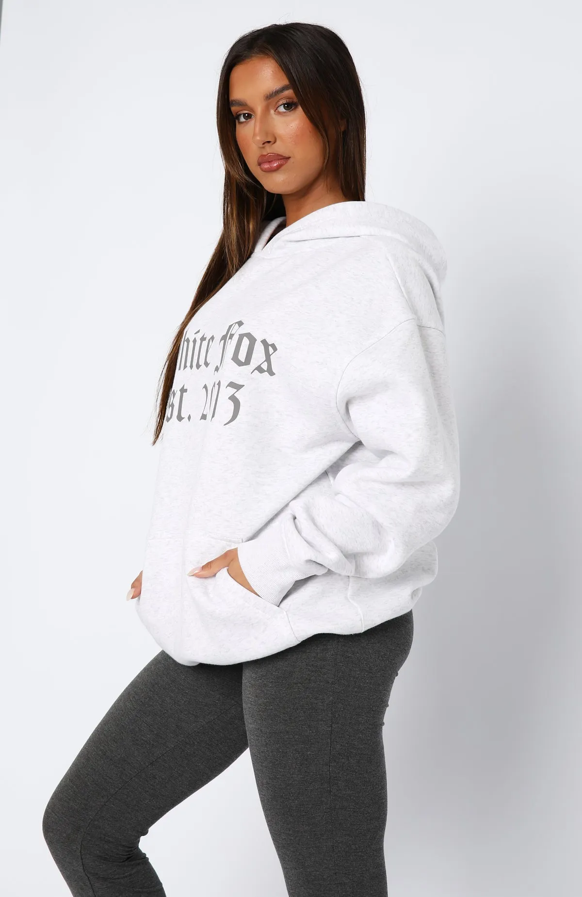 Help Me Out Oversized Hoodie Grey Marle