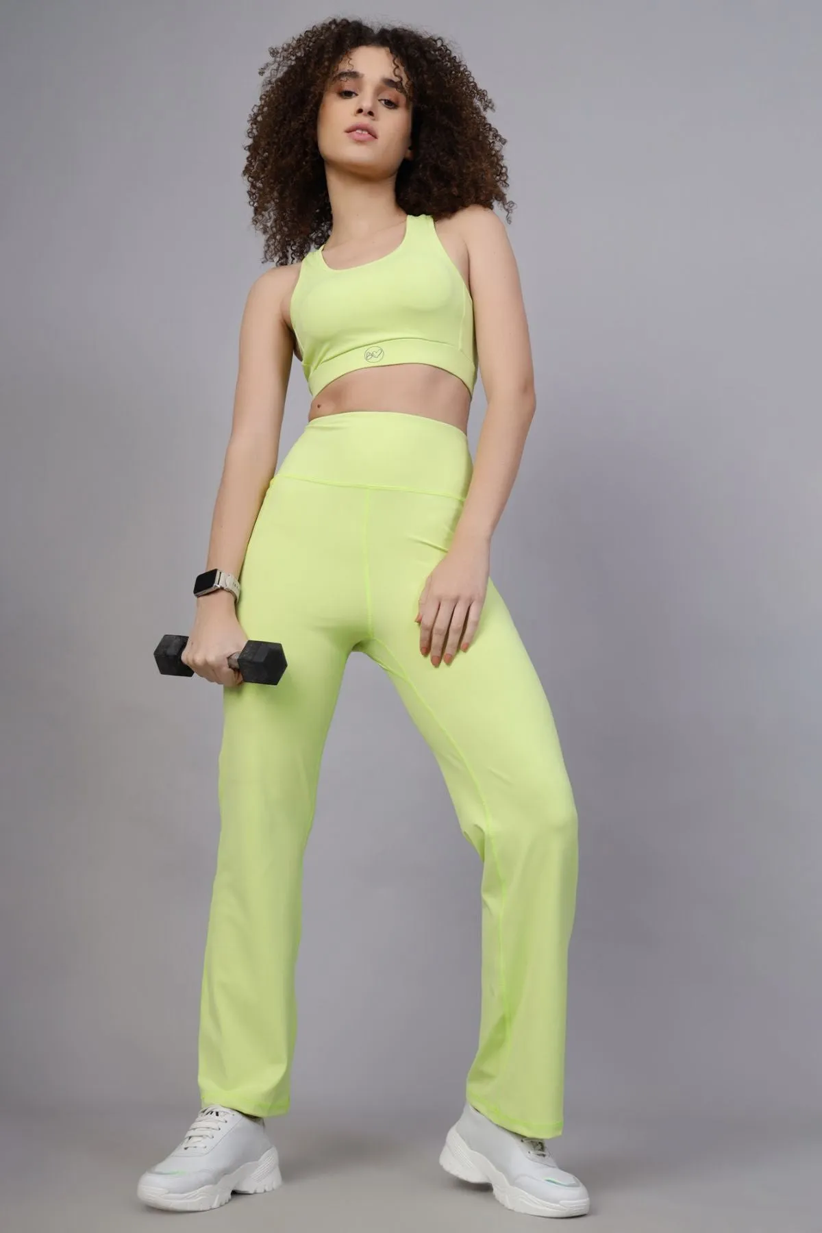 High Waisted Gentle Compression Lime Postpartum Pants