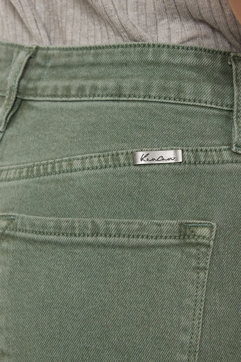 KanCan Olive Ultra High Rise 90's Straight Jean