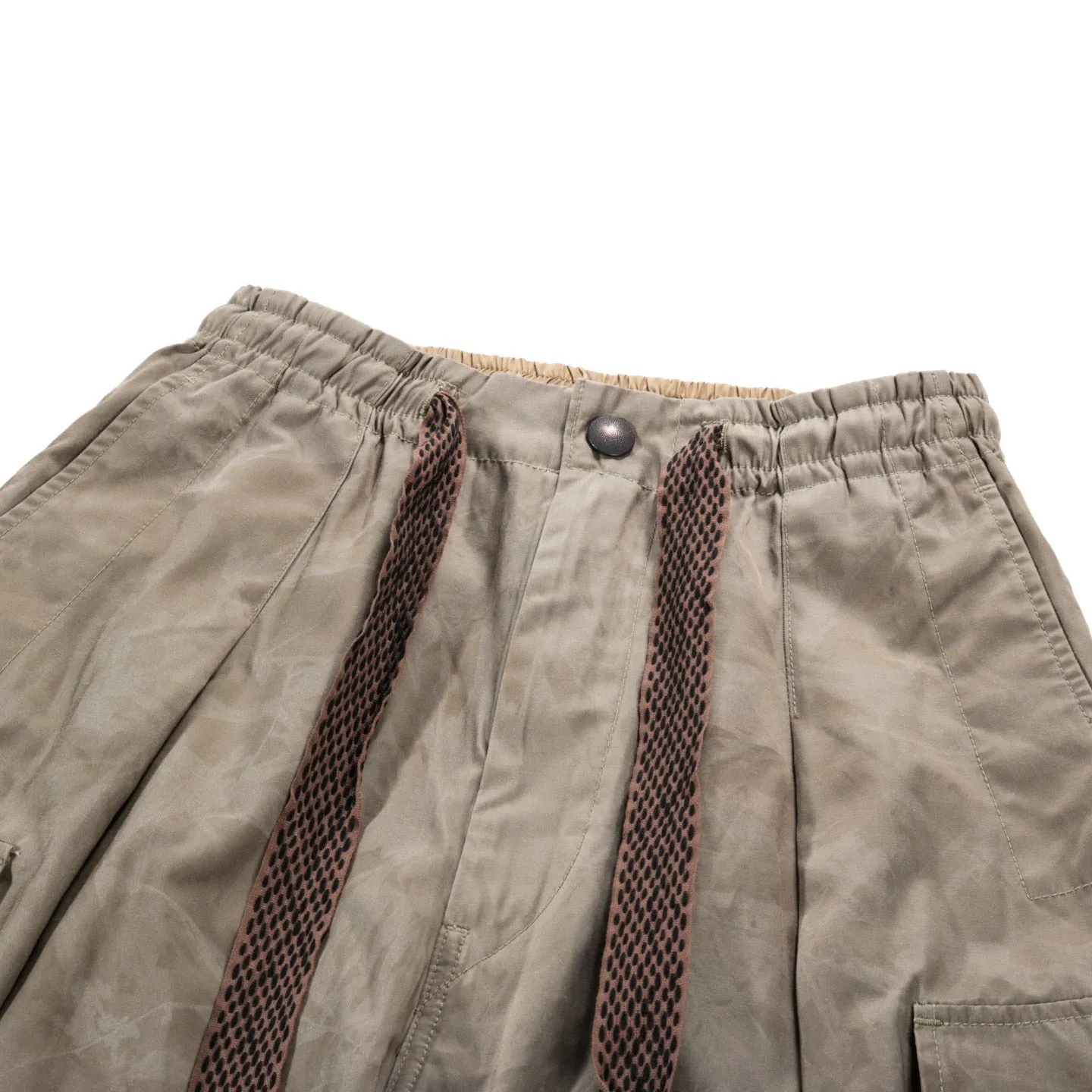 KAPITAL FAST DRY TWILL EASY JUMBO CARGO PANTS KHAKI