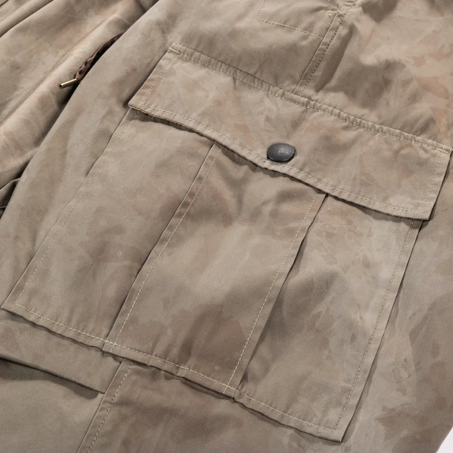 KAPITAL FAST DRY TWILL EASY JUMBO CARGO PANTS KHAKI