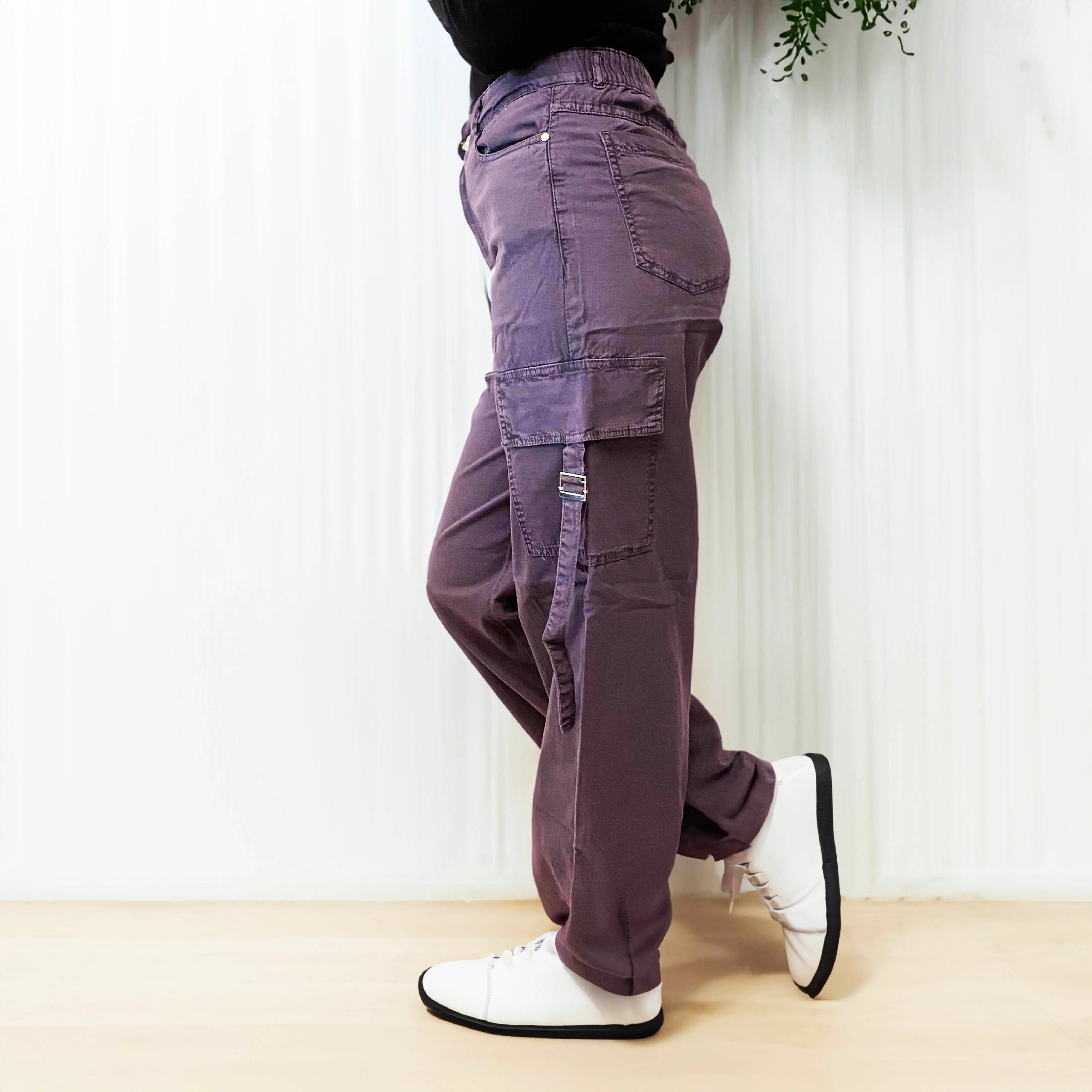 Mauve Straight Cargo Pants