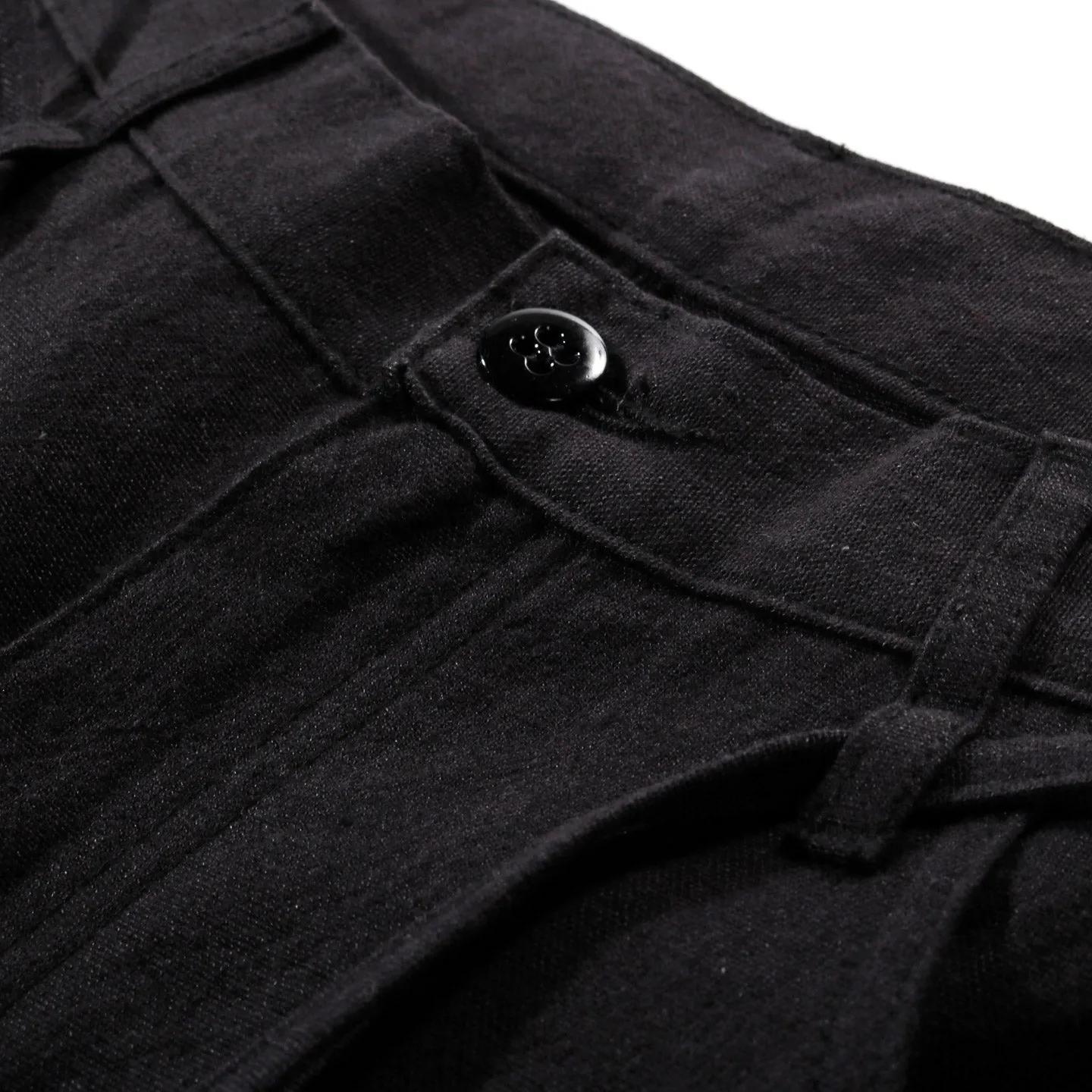 MONITALY DROP CROTCH PAINTER PANTS LINEN BLACK