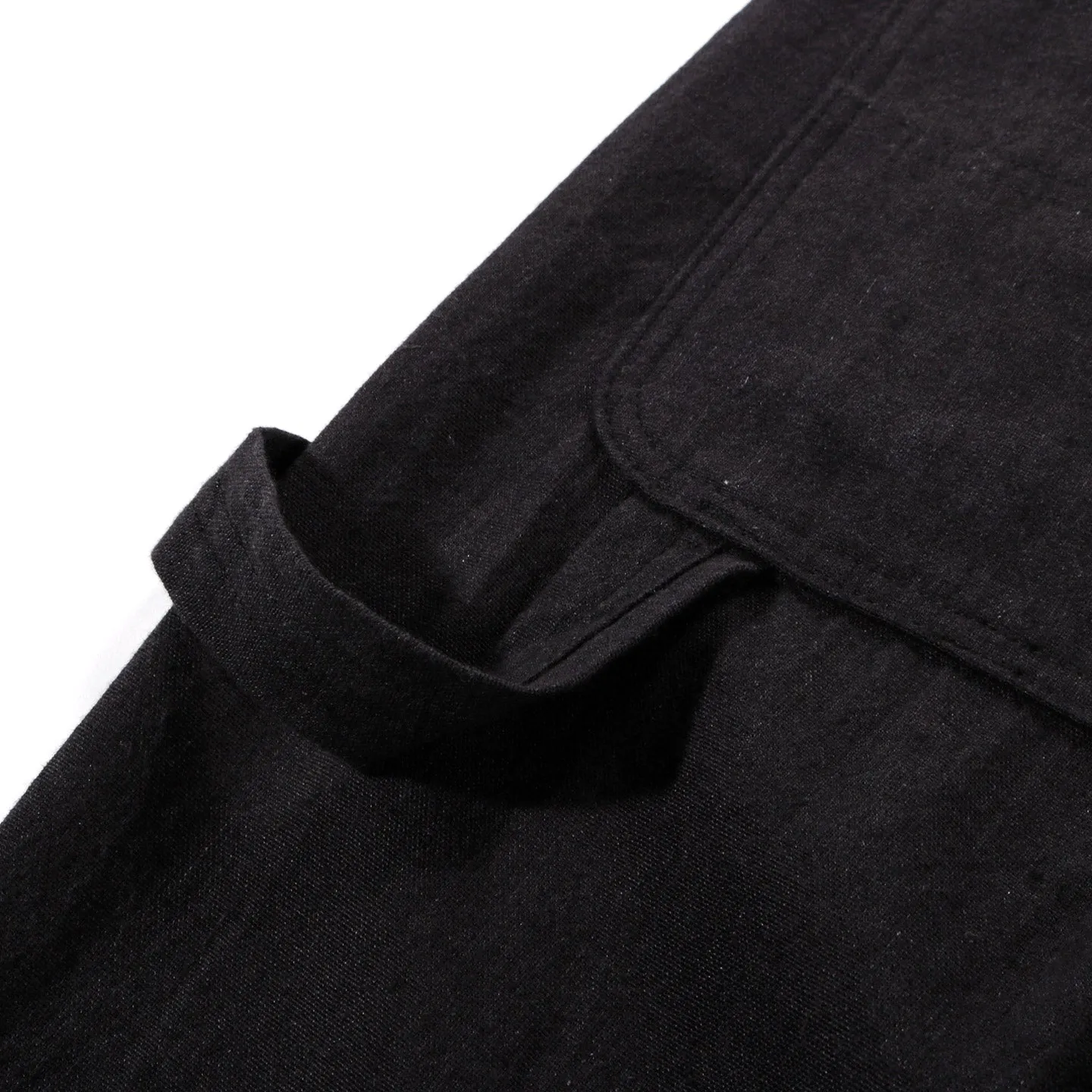 MONITALY DROP CROTCH PAINTER PANTS LINEN BLACK