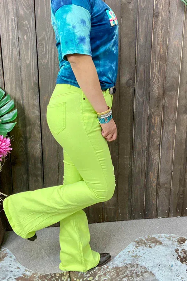 Neon Bell Bottom jeans