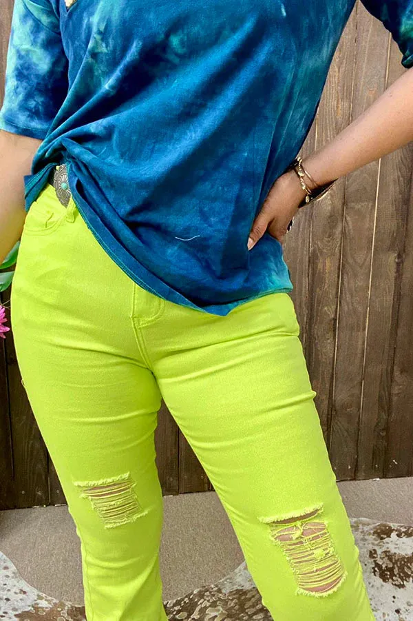 Neon Bell Bottom jeans