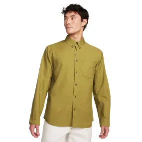 Nike Life Mens Long-Sleeve Oxford Button-Down Shirt in Pacific Moss - Stylish & Comfortable Casual Wear (FN3125-307)