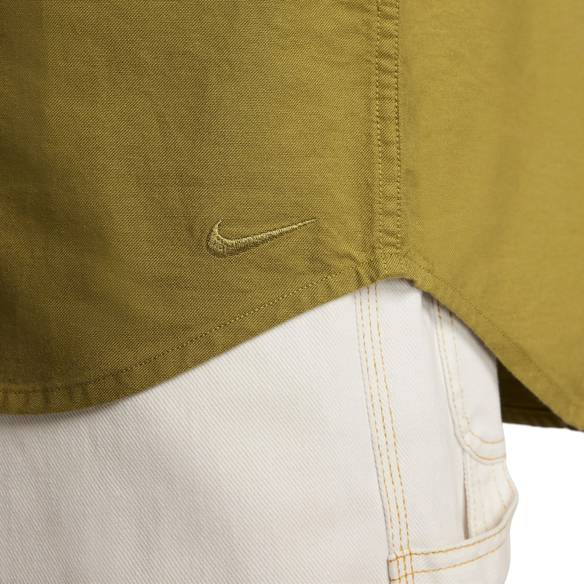 Nike Life Mens Long-Sleeve Oxford Button-Down Shirt in Pacific Moss - Stylish & Comfortable Casual Wear (FN3125-307)