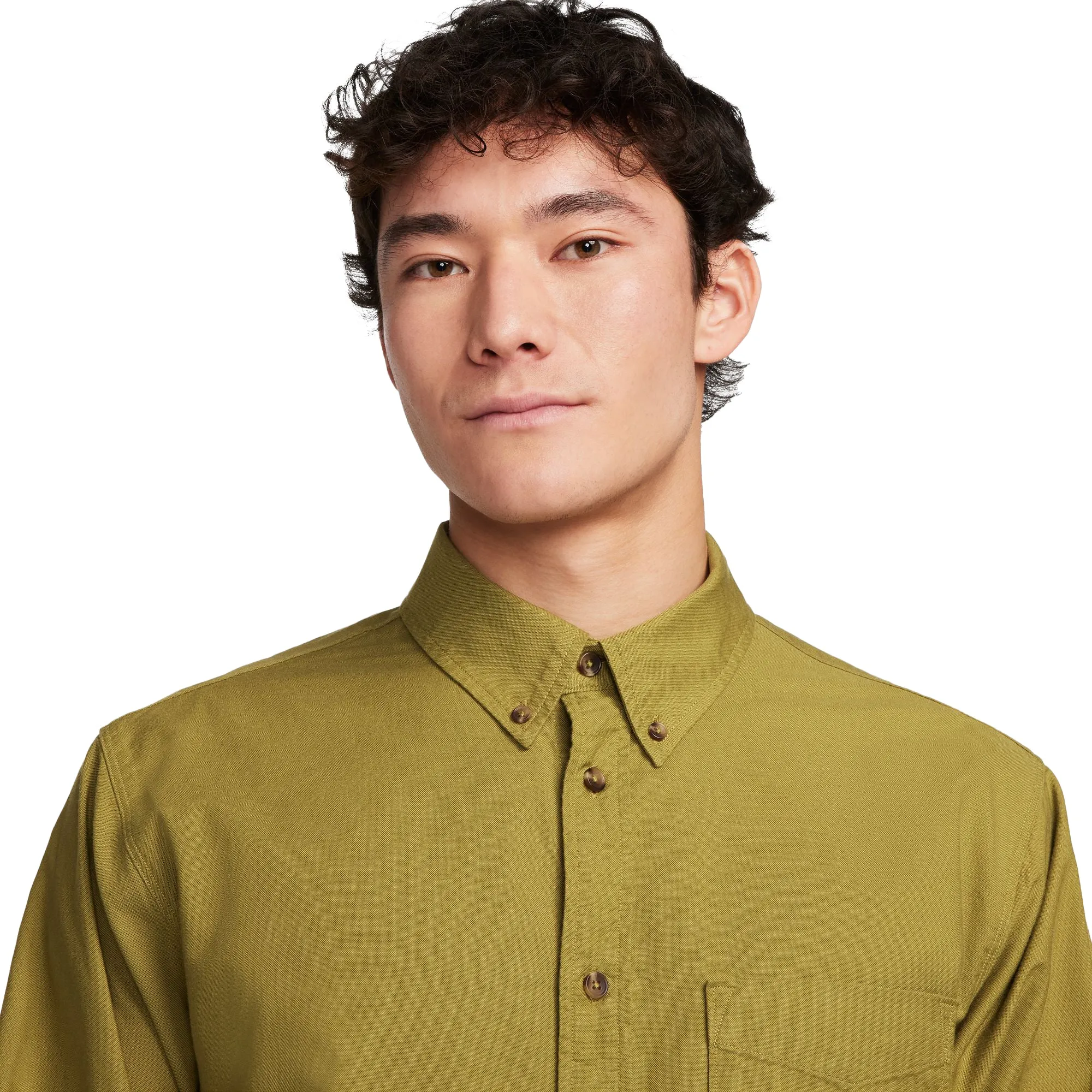 Nike Life Mens Long-Sleeve Oxford Button-Down Shirt in Pacific Moss - Stylish & Comfortable Casual Wear (FN3125-307)