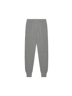 Regenerative Merino Wool Track Pants—grey marl