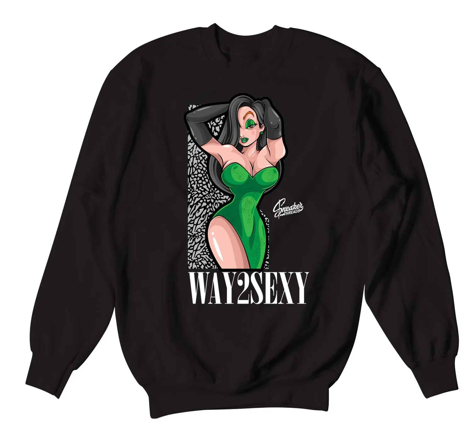 Retro 3 Pine Green Sweater - 2 Sexy  - Black