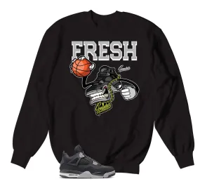 Retro 4 Black Canvas Fly kicks Sweater