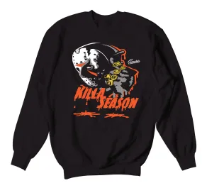 Retro 5 Orange Blaze Sweater - Killa Season - Black