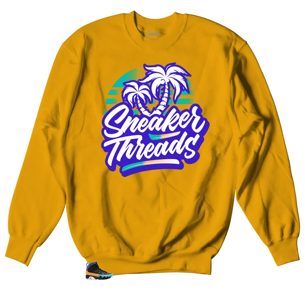 Retro 9 Dream It Sweater - ST Palms - Gold