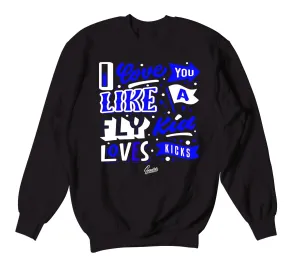 Retro 9 Racer Blue Love Kicks Sweater