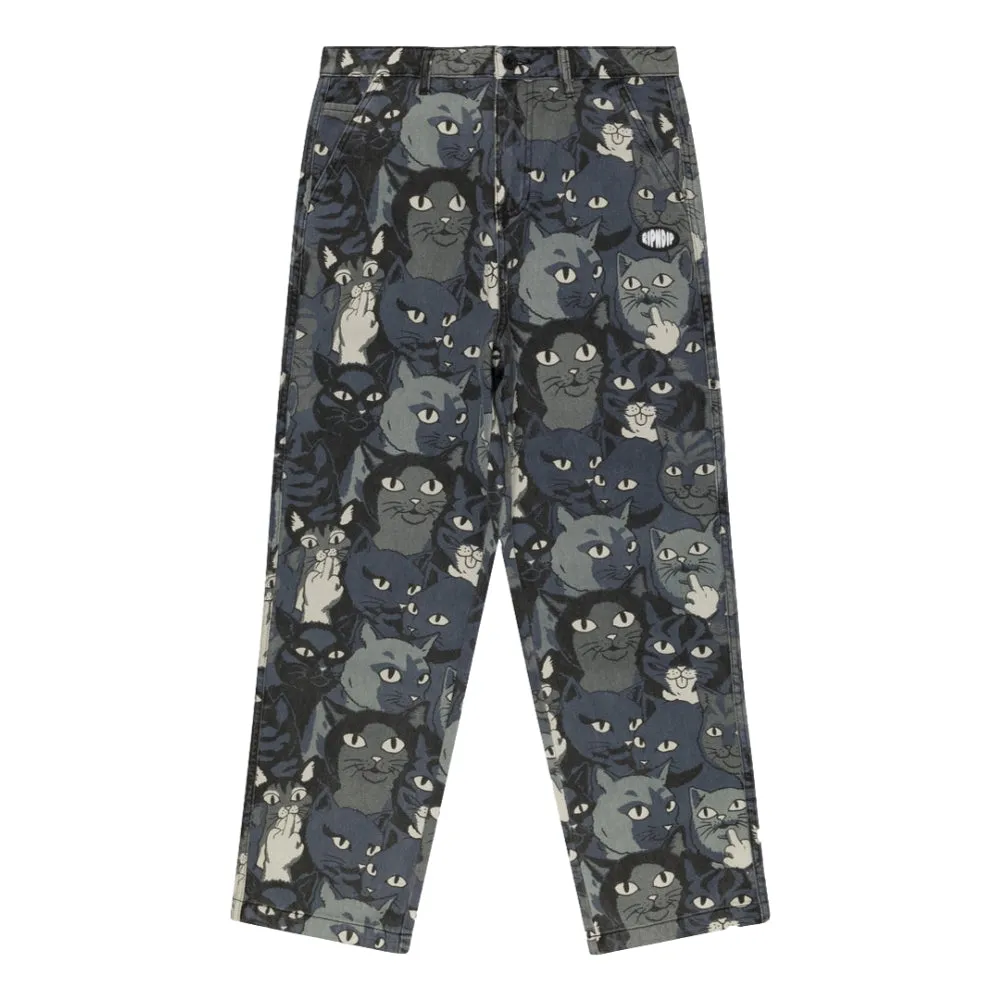 RIPNDIP FAMILY TREE DENIM PANTS-BLACK