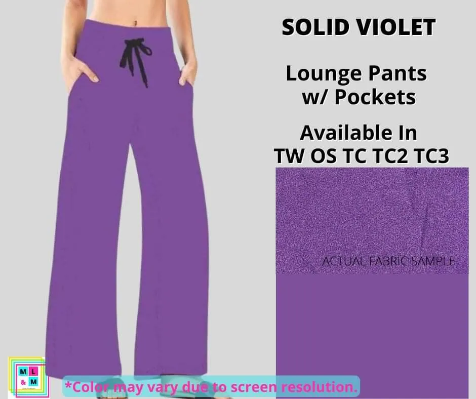 Solid Violet Full Length Lounge Pants