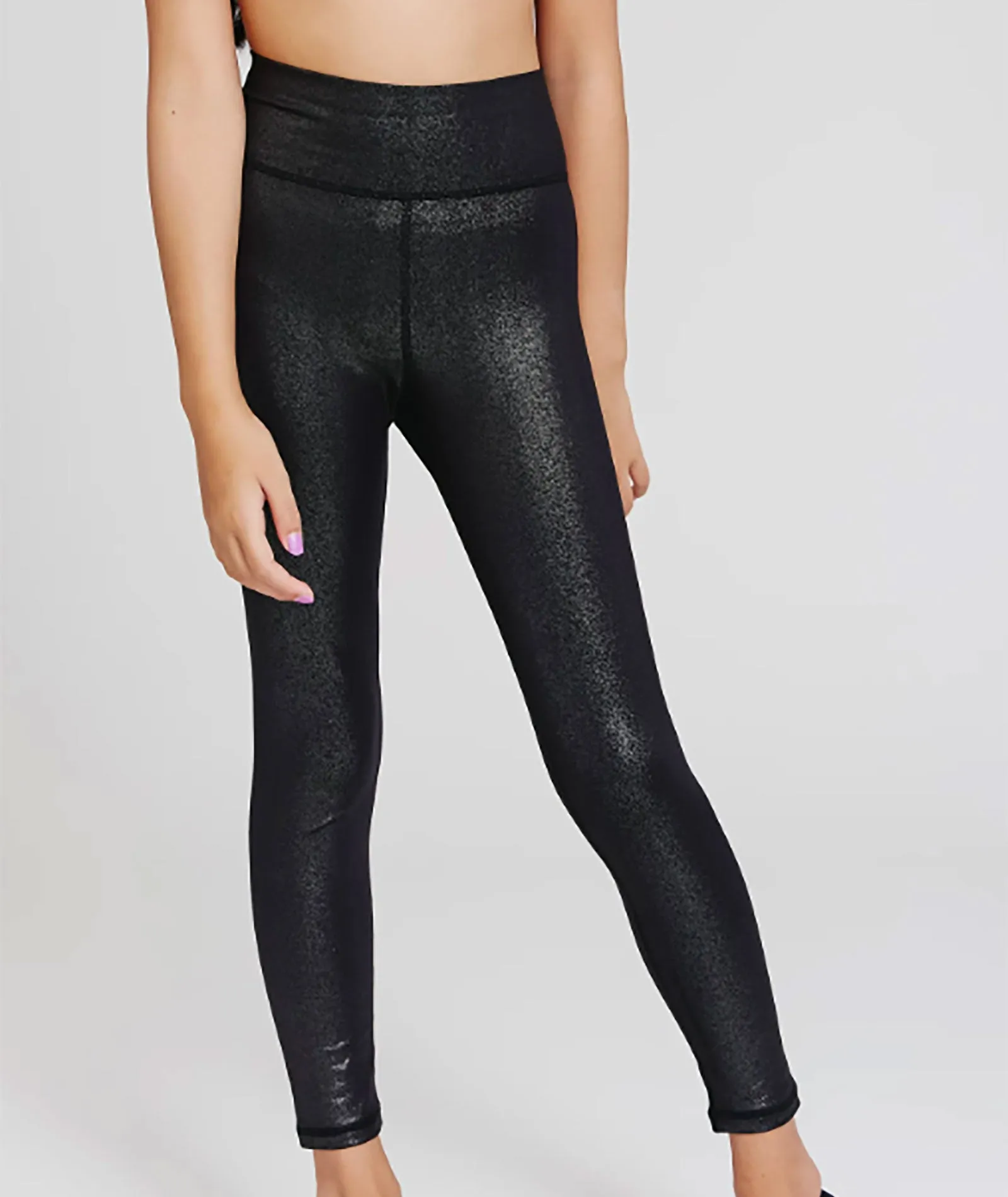 Terez Girls TLC Onyx Sparkle TLC Foil Leggings