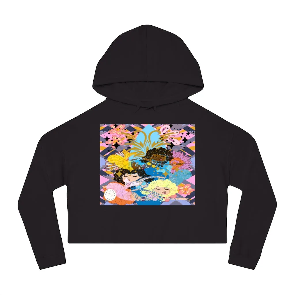 Three Mermaids Cropped Hoodie