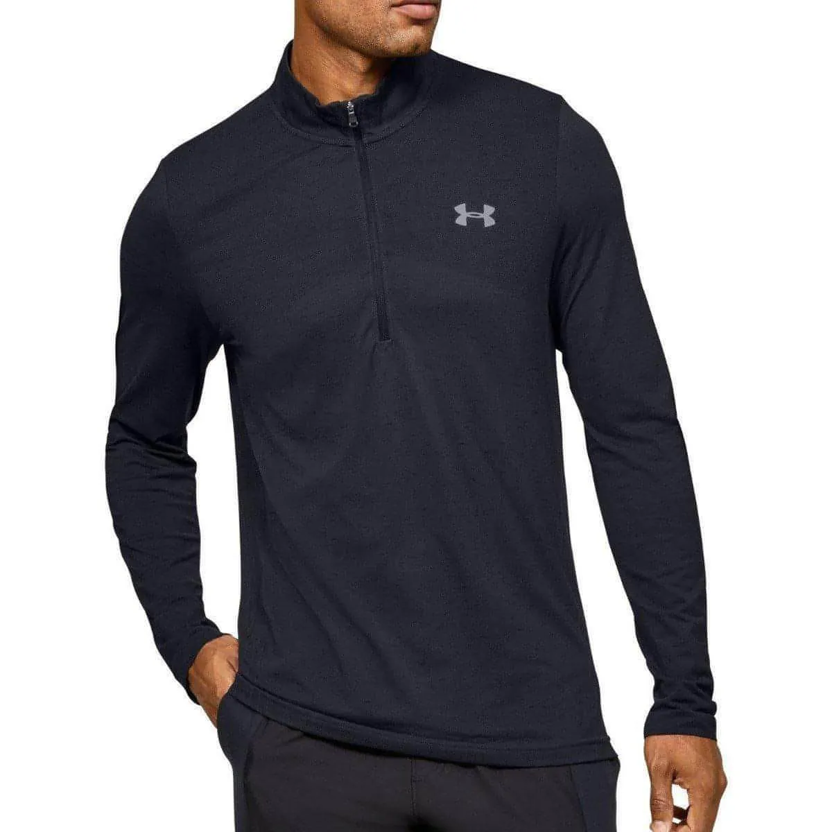 Under Armour Seamless Half Zip Long Sleeve Mens Training Top - Black