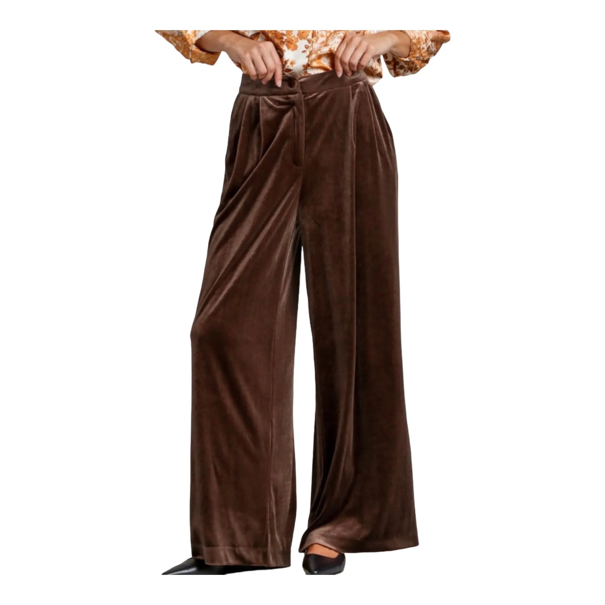 Velvet Wide Leg Pants